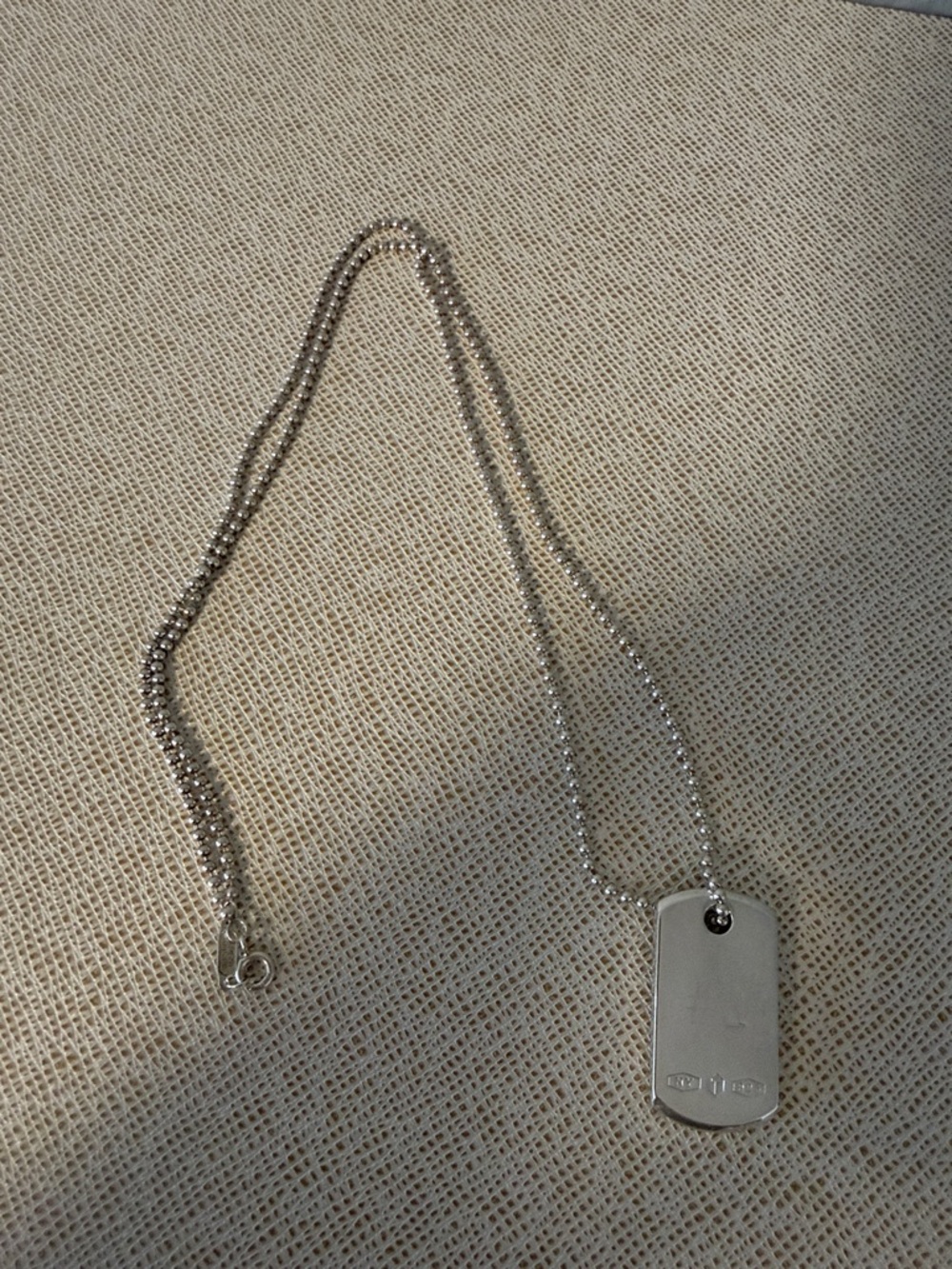 Tiffany & Co. Sterling Silver Dog Tag Pendant Necklace